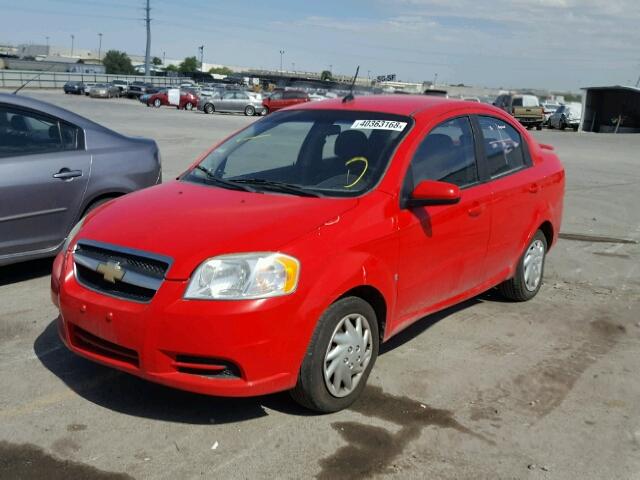 KL1TD56E99B341844 - 2009 CHEVROLET AVEO LS RED photo 2