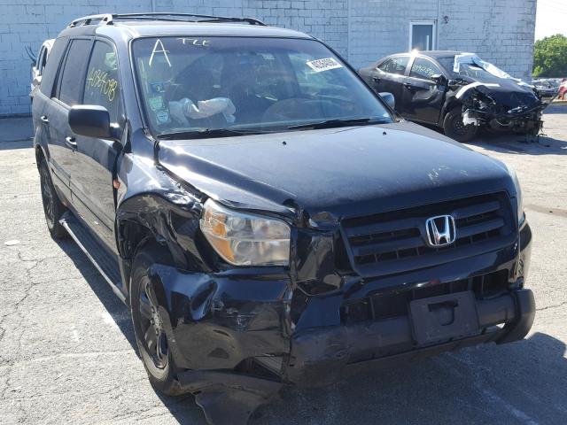 5FNYF18196B000268 - 2006 HONDA PILOT LX BLACK photo 1