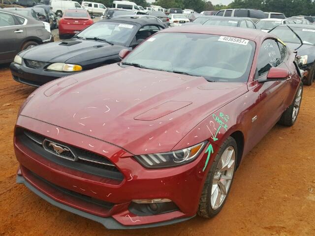 1FA6P8CF8F5303601 - 2015 FORD MUSTANG GT BURGUNDY photo 2