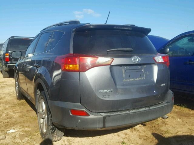 JTMWFREV9DD025642 - 2013 TOYOTA RAV4 XLE GRAY photo 3