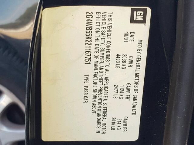 2G4WB55K221167751 - 2002 BUICK REGAL LS 黑色 照片 10