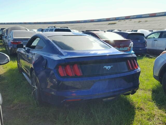 1FA6P8TH7F5318074 - 2015 FORD MUSTANG BLUE photo 3