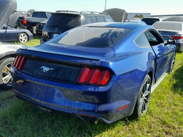 1FA6P8TH7F5318074 - 2015 FORD MUSTANG BLUE photo 4