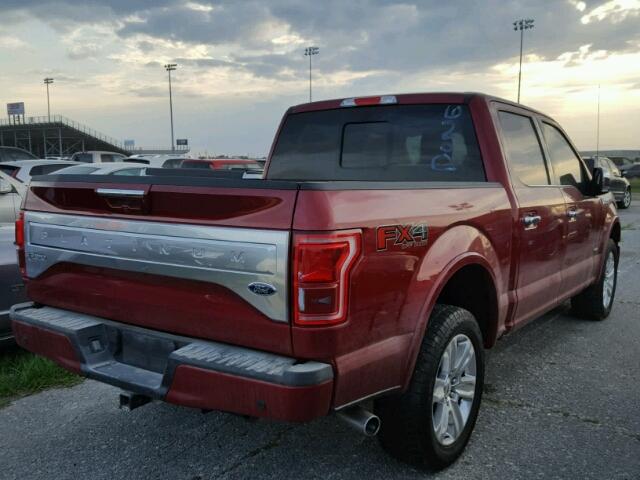 1FTEW1EGXGFB53279 - 2016 FORD F150 RED photo 4
