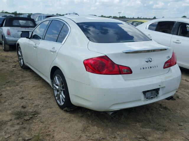 JNKBV61E37M709207 - 2007 INFINITI G35 WHITE photo 3