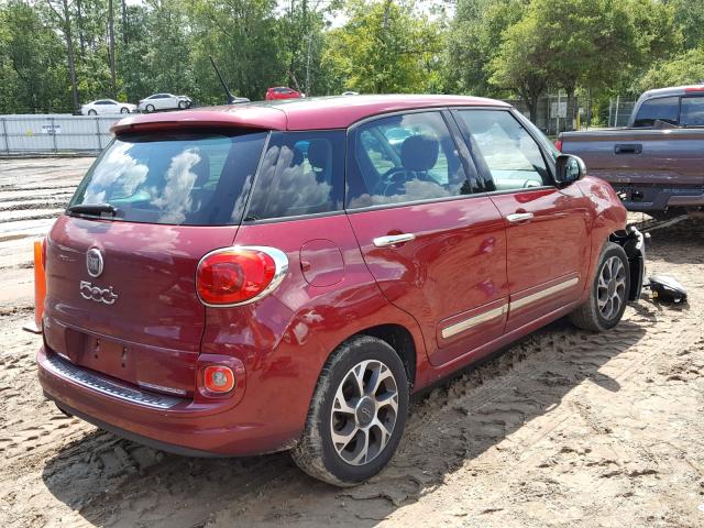 ZFBCFACH8EZ022305 - 2014 FIAT 500L LOUNG RED photo 4