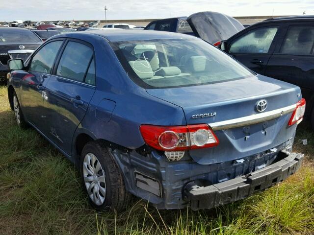 5YFBU4EE5DP111857 - 2013 TOYOTA COROLLA BA BLUE photo 3