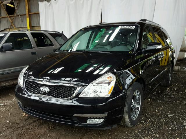 KNDMH4C74E6587348 - 2014 KIA SEDONA EX BLACK photo 2