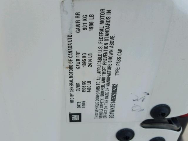 2G1WK151469280282 - 2006 CHEVROLET MONTE CARL 白色 照片 10