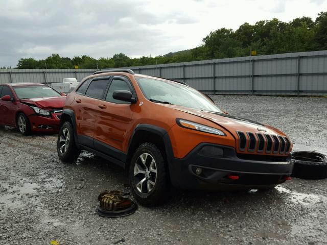 1C4PJMBS1FW635445 - 2015 JEEP CHEROKEE T ORANGE photo 1