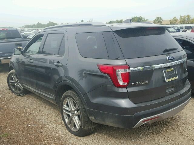 1FM5K8D82HGC21113 - 2017 FORD EXPLORER X GRAY photo 3