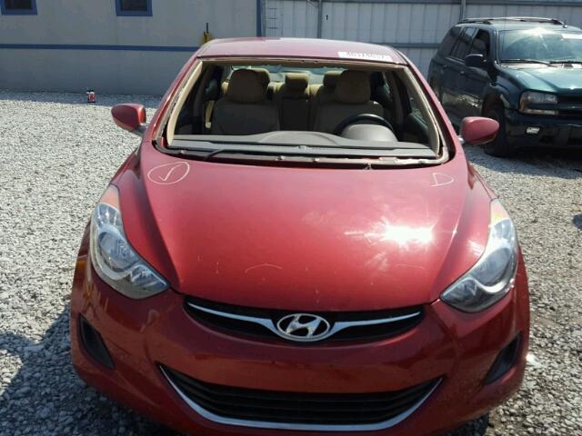 KMHDH4AE3BU097634 - 2011 HYUNDAI ELANTRA GL RED photo 9