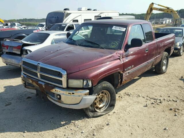 1B7HC13Y41J612117 - 2001 DODGE RAM 1500 MAROON photo 2