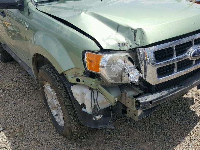 1FMCU49H88KA50934 - 2008 FORD ESCAPE HEV GREEN photo 9