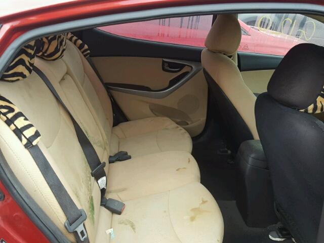 5NPDH4AE9DH396921 - 2013 HYUNDAI ELANTRA GL RED photo 6