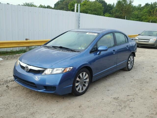 2HGFA16989H350523 - 2009 HONDA CIVIC EXL BLUE photo 2