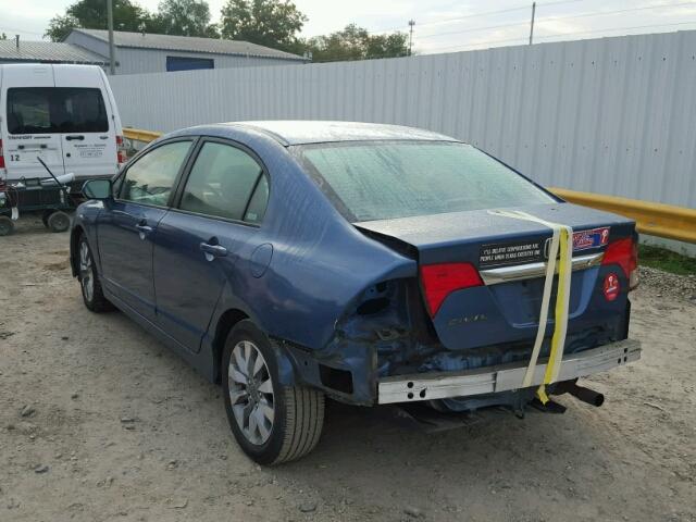 2HGFA16989H350523 - 2009 HONDA CIVIC EXL 蓝色 照片 3