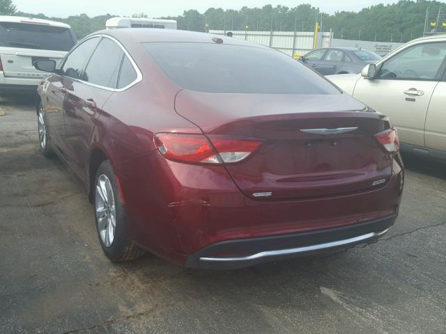 1C3CCCAB7FN752672 - 2015 CHRYSLER 200 LIMITE MAROON photo 3