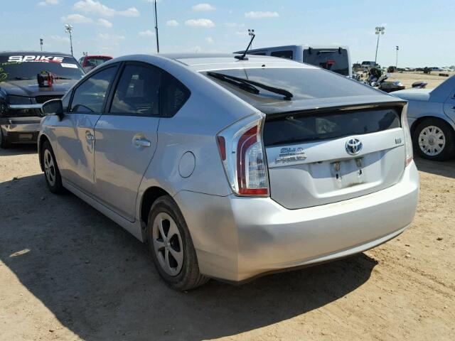 JTDKN3DU2C5405809 - 2012 TOYOTA PRIUS SILVER photo 3