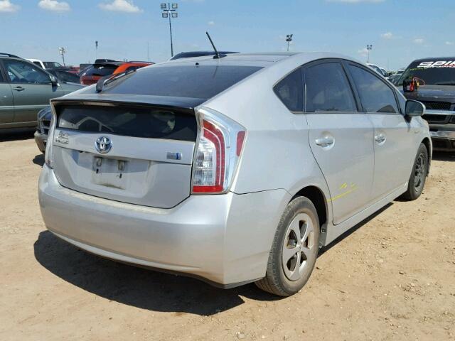 JTDKN3DU2C5405809 - 2012 TOYOTA PRIUS SILVER photo 4