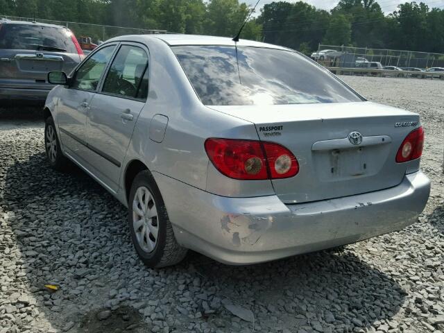 2T1BR30E38C914238 - 2008 TOYOTA COROLLA CE SILVER photo 3