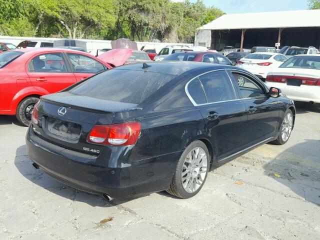 JTHBL96S085001143 - 2008 LEXUS GS BLACK photo 4