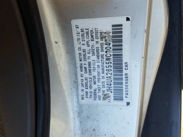 JH4UA2655WC004211 - 1998 ACURA 2.5TL SILVER photo 10