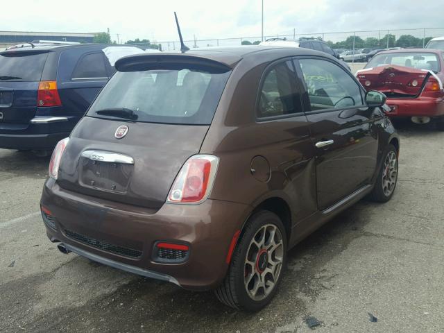 3C3CFFBR0ET258124 - 2014 FIAT 500 SPORT BROWN photo 4