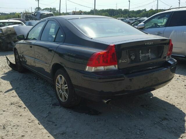 YV1RH592062506842 - 2006 VOLVO S60 2.5T BLACK photo 3