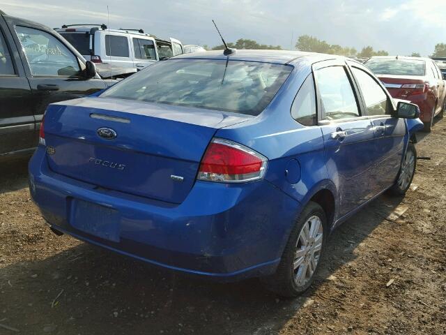 1FAHP3HNXAW269370 - 2010 FORD FOCUS SEL BLUE photo 4