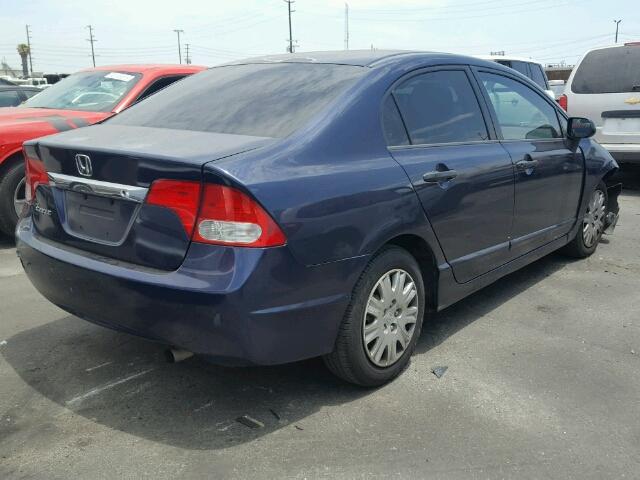 2HGFA16329H513811 - 2009 HONDA CIVIC VP BLUE photo 4