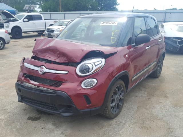 ZFBCFADH8FZ031781 - 2015 FIAT 500L TREKK MAROON photo 2