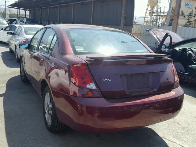 1G8AL52F53Z184288 - 2003 SATURN ION LEVEL BURGUNDY photo 3