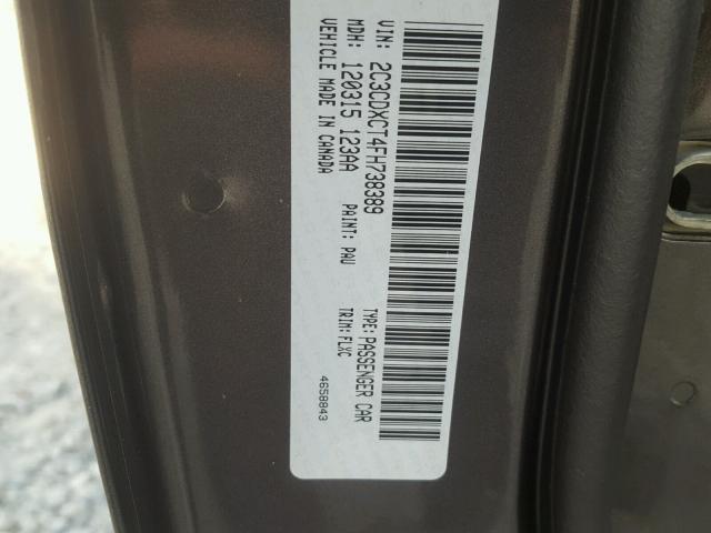 2C3CDXCT4FH738389 - 2015 DODGE CHARGER R/ GRAY photo 10