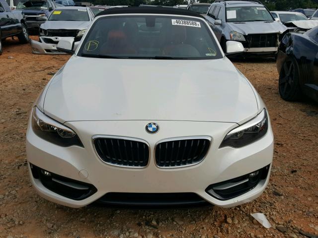 WBA2K9C57HV646758 - 2017 BMW 230I WHITE photo 9