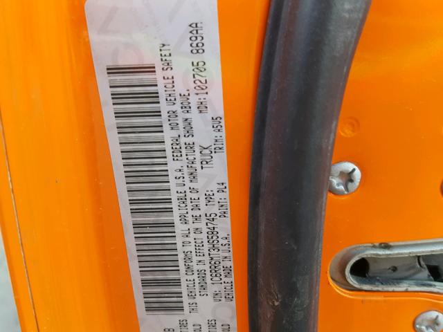 1C6RR6MT3HS584745 - 2017 RAM 1500 SPORT ORANGE photo 10