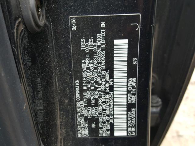 JTLKT324X64096324 - 2006 TOYOTA SCION XB Қара фото 10