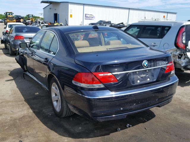 WBAHL83537DT09672 - 2007 BMW 750I BLUE photo 3