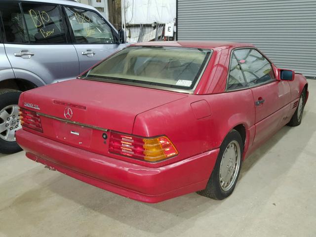 WDBFA66E0MF021879 - 1991 MERCEDES-BENZ 500 SL RED photo 4