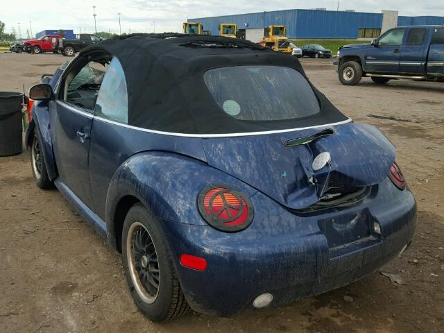 3VWCM31Y34M347846 - 2004 VOLKSWAGEN NEW BEETLE BLUE photo 3