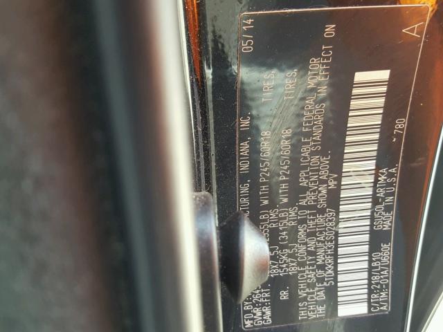 5TDKKRFH3ES028397 - 2014 TOYOTA HIGHLANDER შავი ფოტო 10