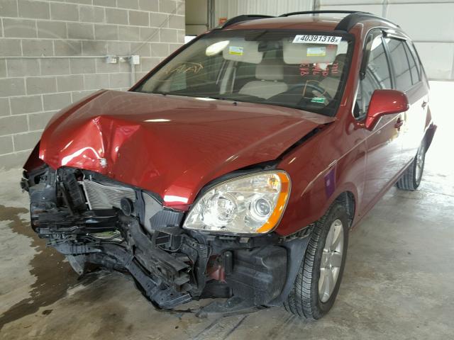 KNAFG525887131222 - 2008 KIA RONDO BASE MAROON photo 2