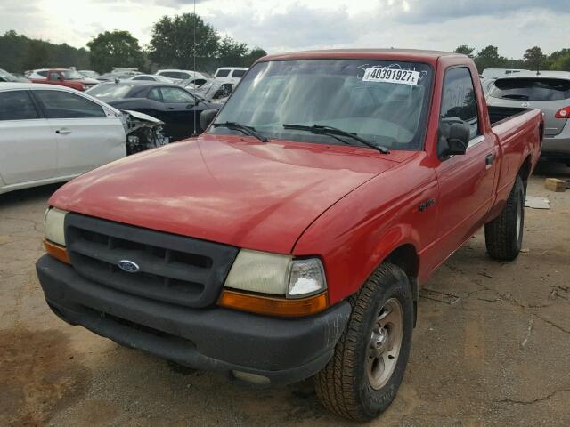 1FTYR10V8YPC03294 - 2000 FORD RANGER RED photo 2