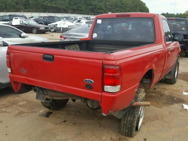 1FTYR10V8YPC03294 - 2000 FORD RANGER RED photo 4