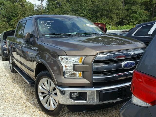 1FTEW1CF6FKD66617 - 2015 FORD F150 BROWN photo 1