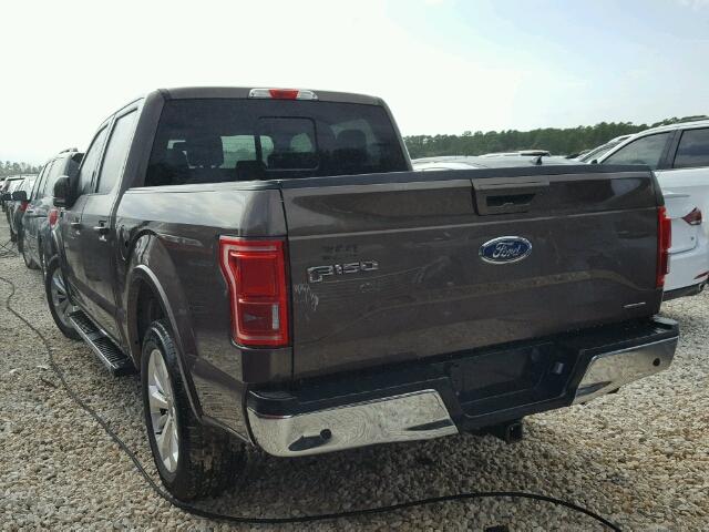 1FTEW1CF6FKD66617 - 2015 FORD F150 BROWN photo 3