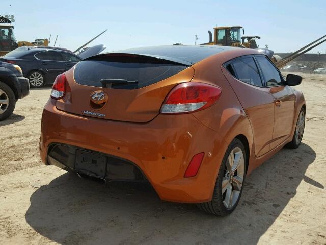 KMHTC6AD4CU075110 - 2012 HYUNDAI VELOSTER B ORANGE photo 4