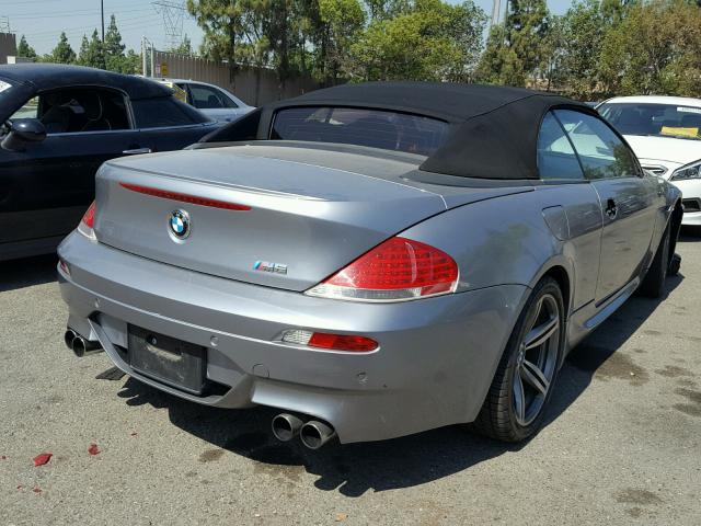 WBSEK93507CS32076 - 2007 BMW M6 GRAY photo 4