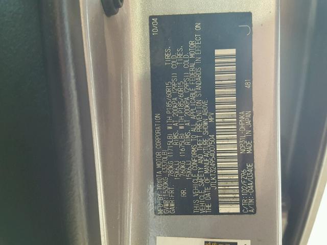 JTLKT324954007504 - 2005 TOYOTA SCION XB Gümüş foto 10