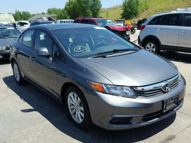 2HGFB2F90CH556851 - 2012 HONDA CIVIC EXL GRAY photo 1